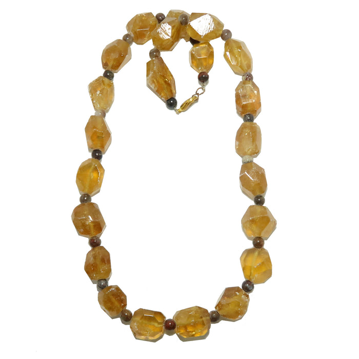 Honey Calcite Necklace Ambrosia Pietersite Yellow Gem