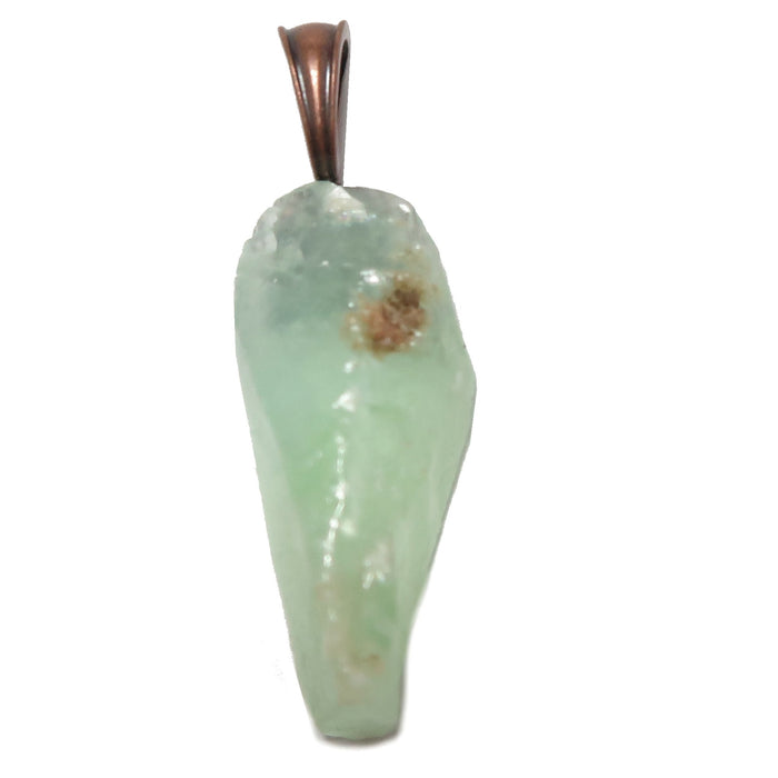 Green Calcite Pendant Natural Smiles Happy Rough Crystal