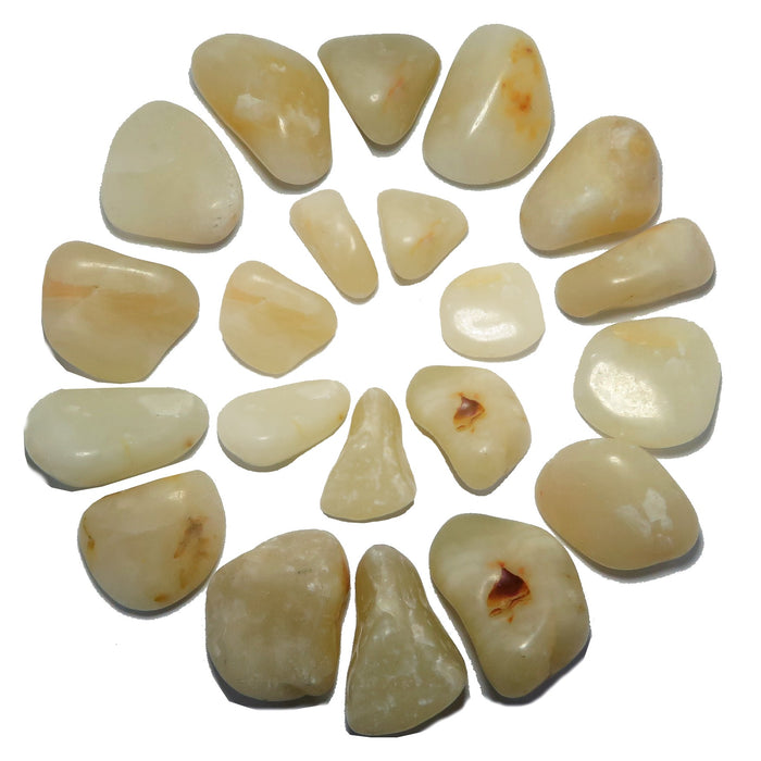 Yellow Calcite Tumbled Stones Big Huge Happy Confidence Crystal
