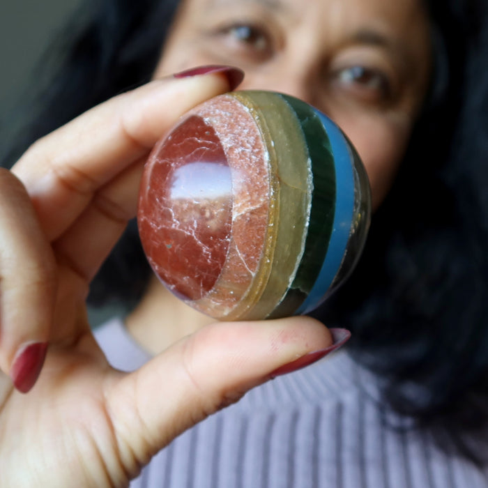 Chakra Sphere 7 Appealing Healing Stones Crystal Ball