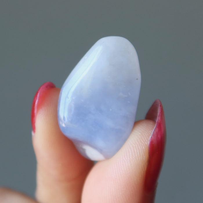 Chalcedony Tumbled Stone Graceful Expressions Blue Crystal