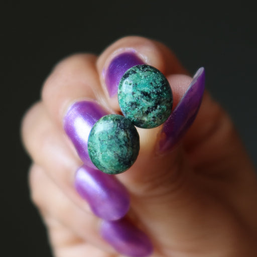 chrysocolla stud earrings