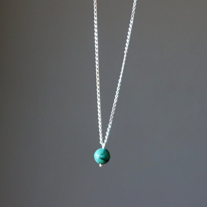 Chrysocolla Necklace Cherished Blue Green Sterling Silver