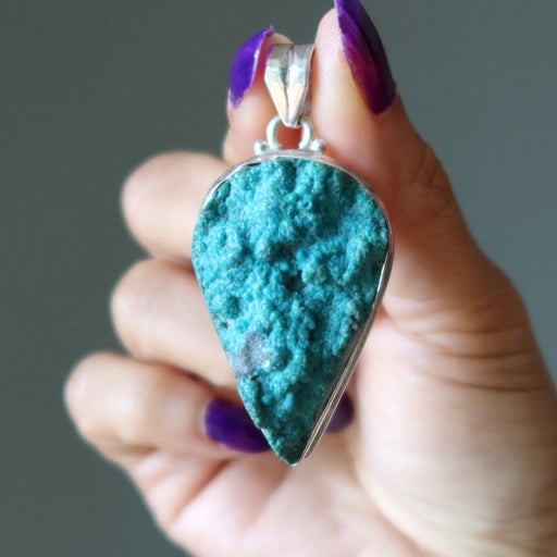 raw chrysocolla pendant