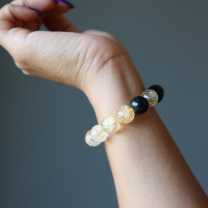 citrine rainbow obsidian bracelet