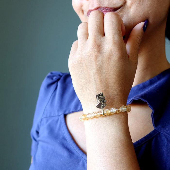 citrine bracelet with four aces charm