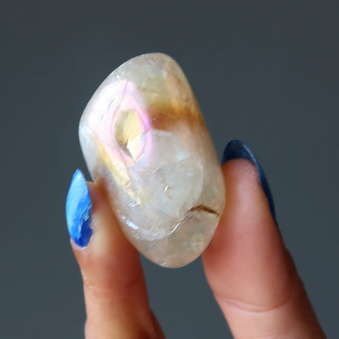 Citrine Tumbled Stone Aura Rainbow Abundance Crystal
