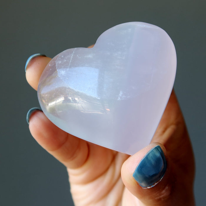 Fluorite Heart Best Love Purple Lavender Yttrium Crystal