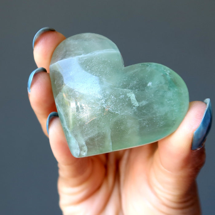 Fluorite Heart Guru of Love Relationship Wisdom Green Crystal