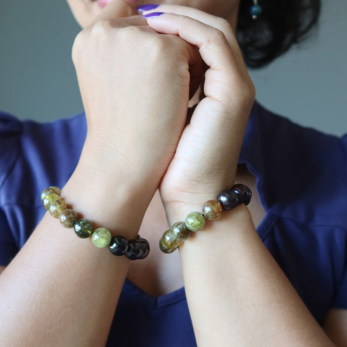 red and green garnet bracelets