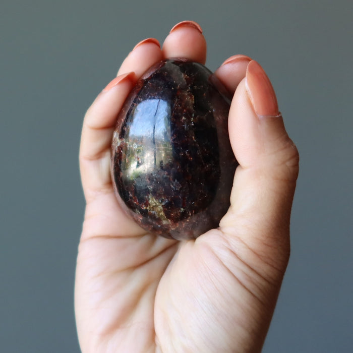 Garnet Egg My Love is a Treasure Deep Healing Crystal Red