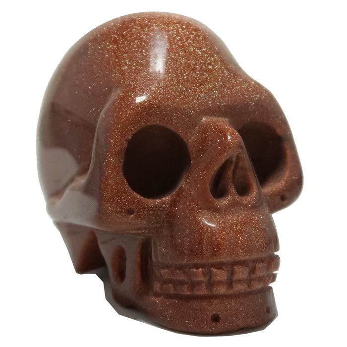 Goldstone Skull Make it or Break it Power Crystal Carving
