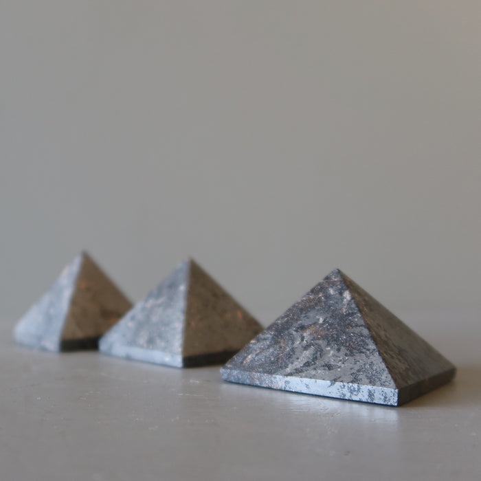 3 hematite pyramids