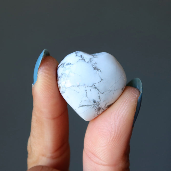 Howlite Heart Fresh Start New Love White Healing Crystal