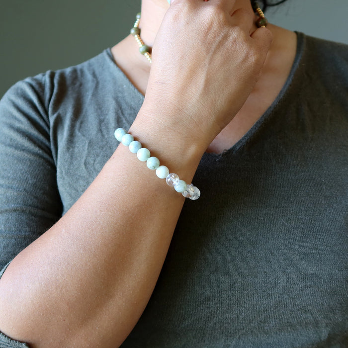 jade and clear quartz bracelet