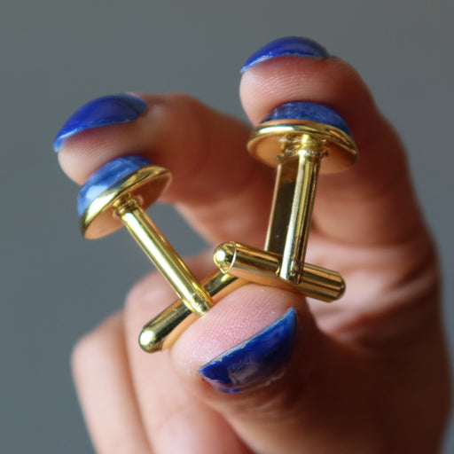 blue kyanite gold cufflinks