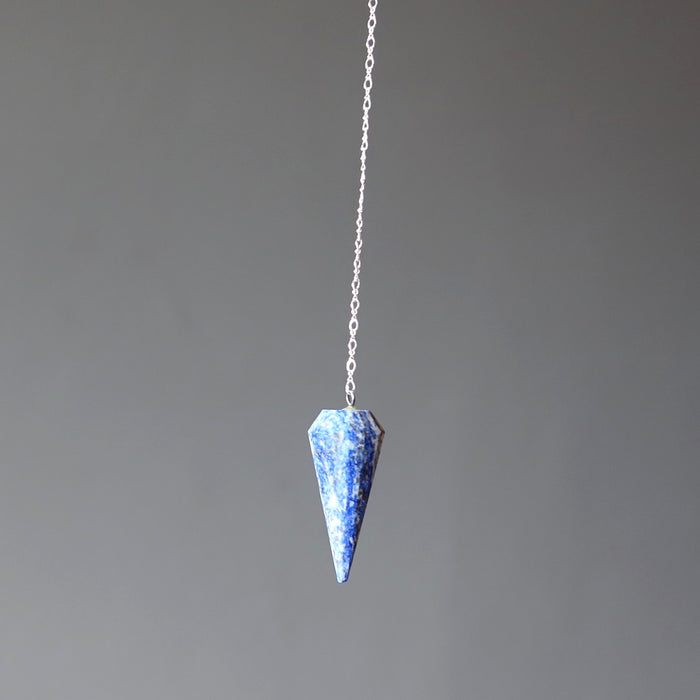 Lapis Lazuli Pendulum Psychic You Denim Blue Stone Sterling Silver