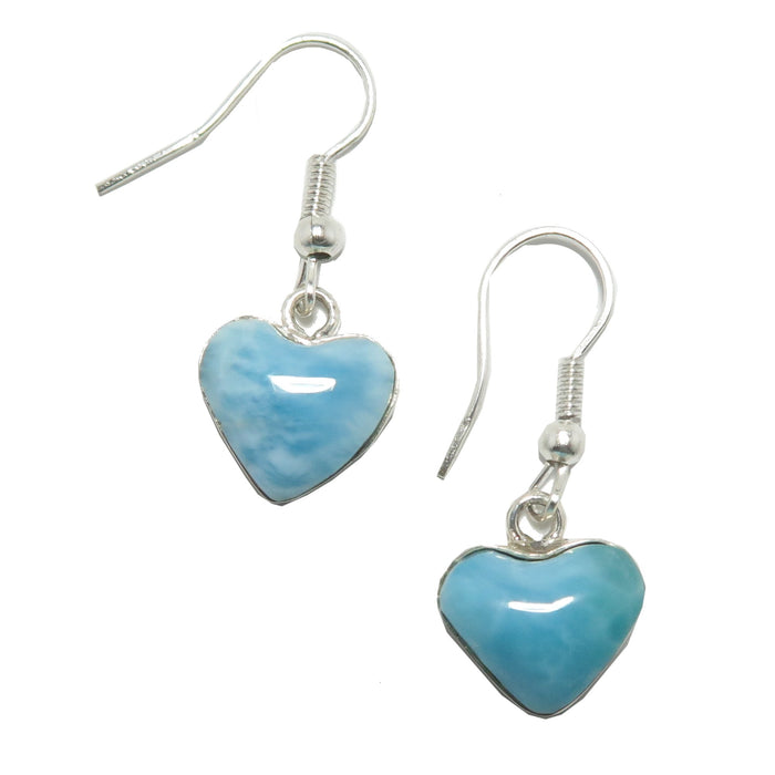 Larimar Earrings Hear Love Calling Blue Gem Heart Sterling Silver
