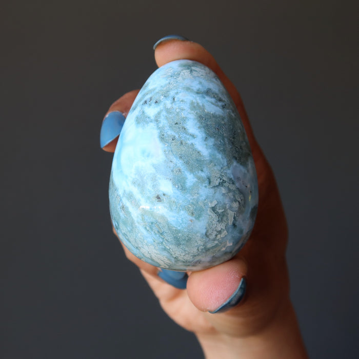 Larimar Egg Crack the Code Atlantis Spiritual Blue Stone