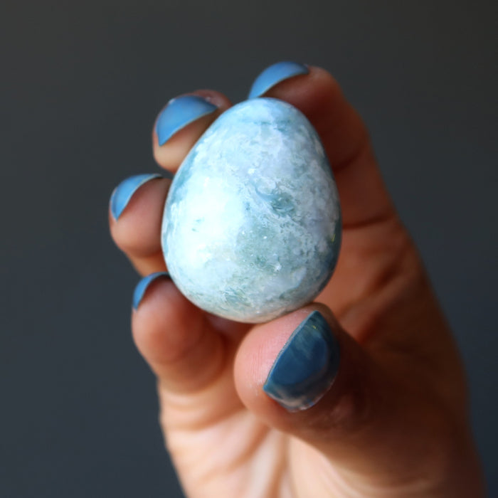 Larimar Egg Crack the Code Atlantis Spiritual Blue Stone