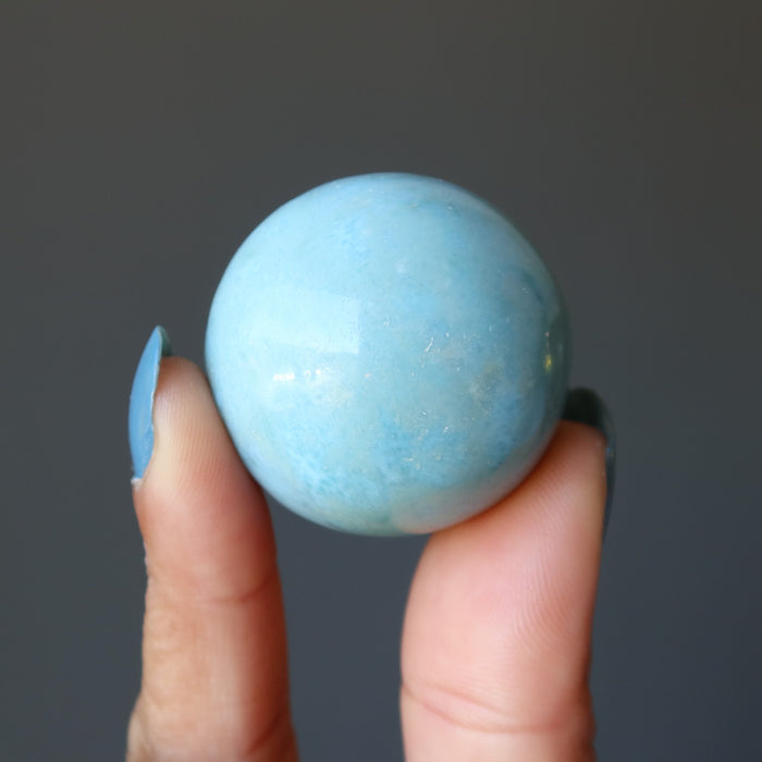 Larimar Sphere Calm Blue Carribbean Stone Healing Peace