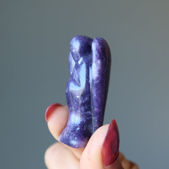 Lepidolite Angel of Music Purple Spiritual Crystal Figurine