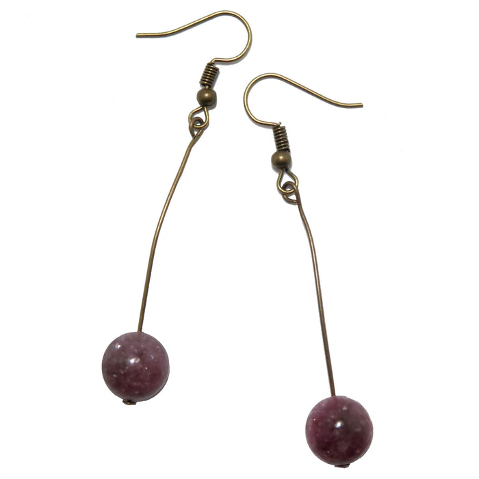 Lepidolite Earrings Wise Soul Purple Gemstone Antique