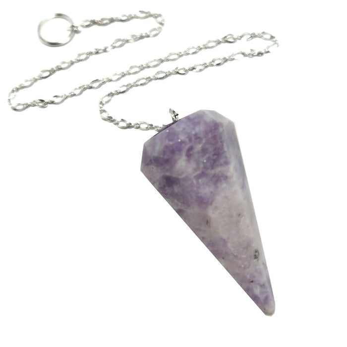 Lepidolite Pendulum Purple Spiritual Stone Sterling Silver