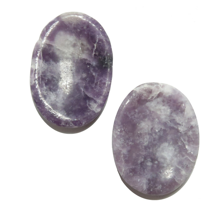 Lepidolite Worry Stones Calm Mind Purple Pair