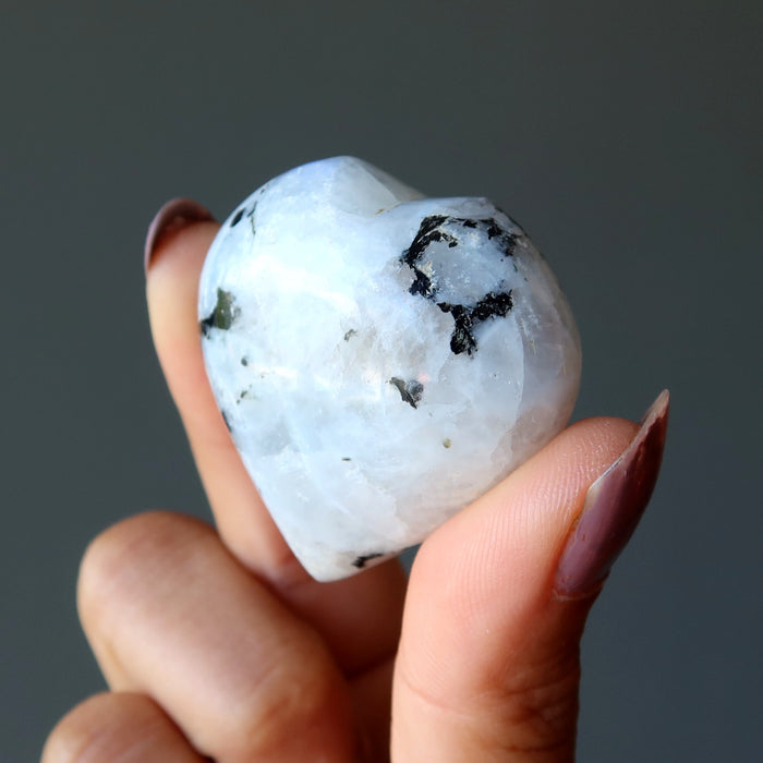Moonstone Tourmaline Heart Lunar Love Light Moon Crystal