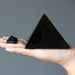 black obsidian pyramids in different sizes