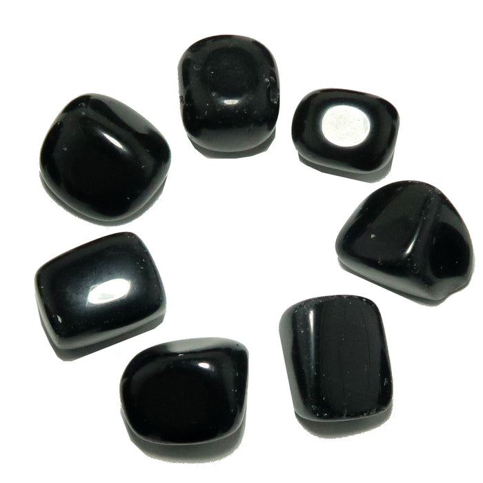 Black Obsidian Tumbled Stone Grid Spiritual Protection