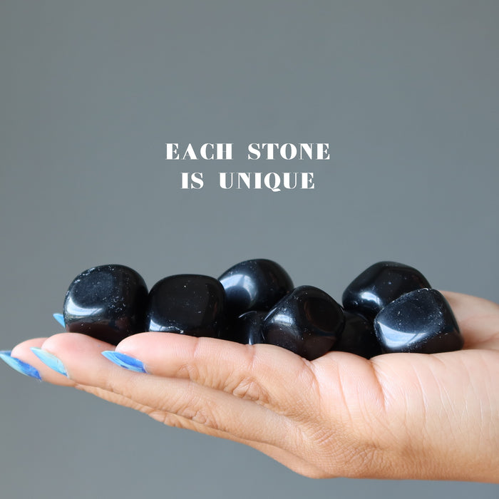 black obsidian tumbled stones
