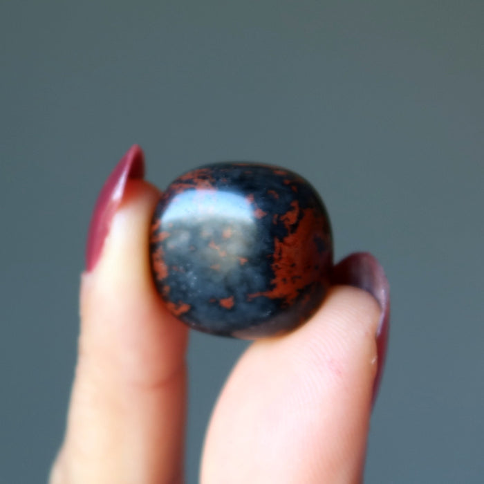 Mahogany Obsidian Tumbled Stone Boss Protection Crystal