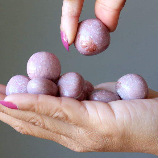 pink opal tumbled stones