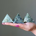 three prehnite pyramids