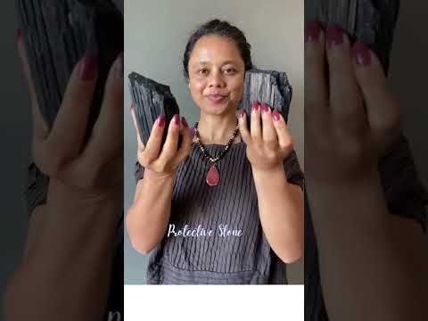 video of rough black tourmaline stones