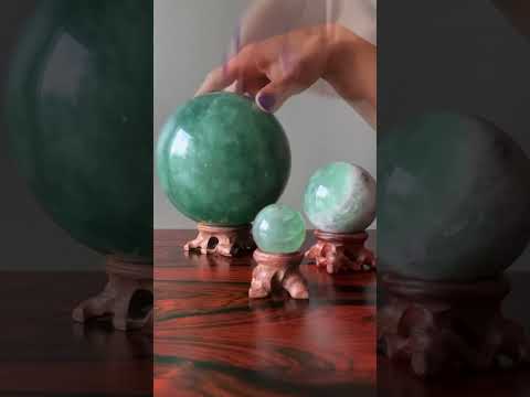 video on green fluorite sphere