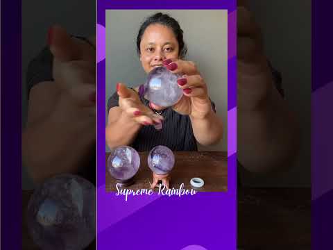 video on purple amethyst sphere