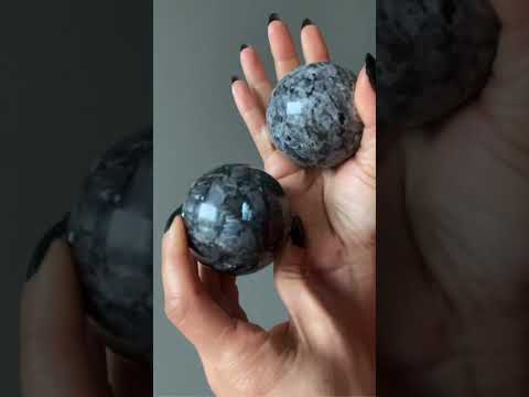 video on larvikite sphere