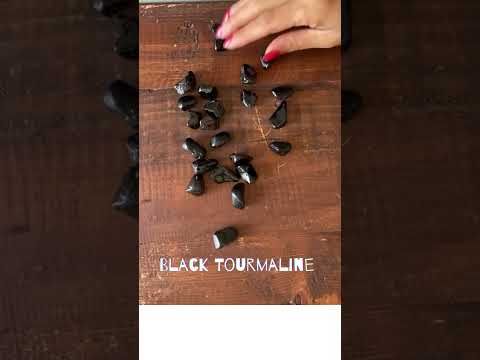 video on black tourmaline tumbled stones