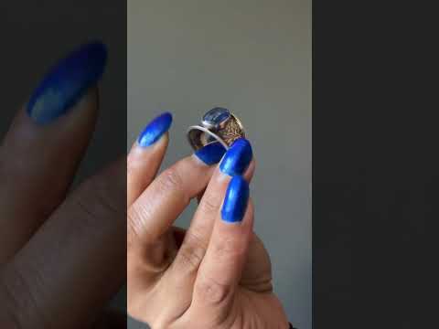 Kyanite Ring Blue Sterling Silver Flower video