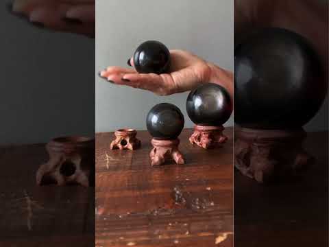 video on silver sheen obsidian spheres