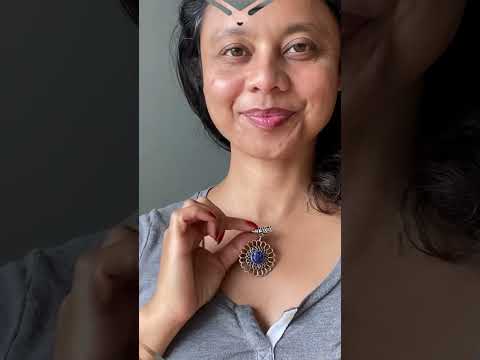 video on lapis flower pendant