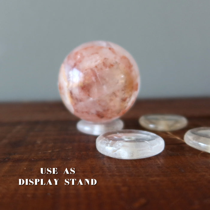 Clear Quartz Gemstone Donut Circle Pendant Jewelry Crystal