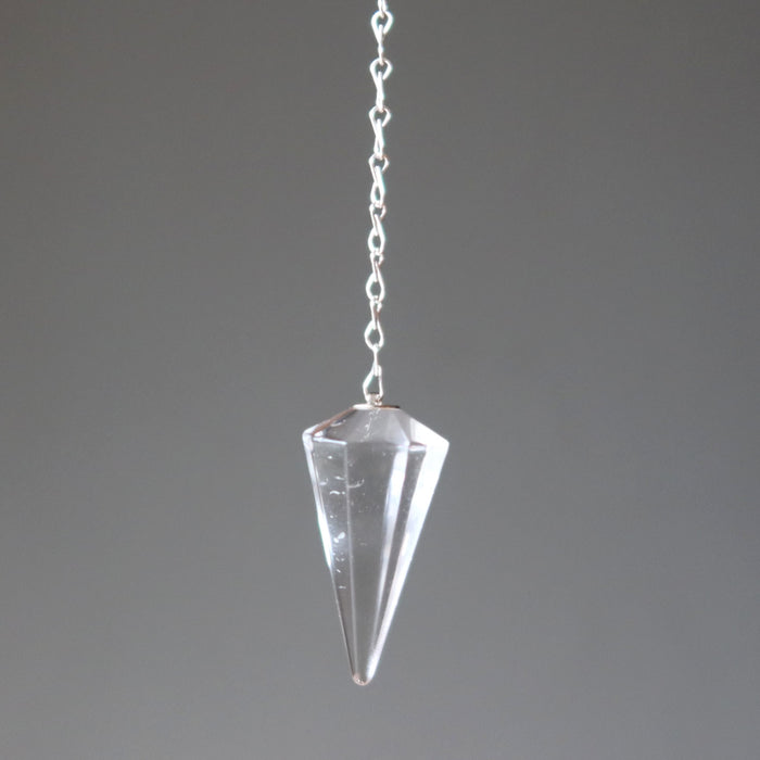 Clear Quartz Pendulum Crystal Divination Dowsing Faceted Stone