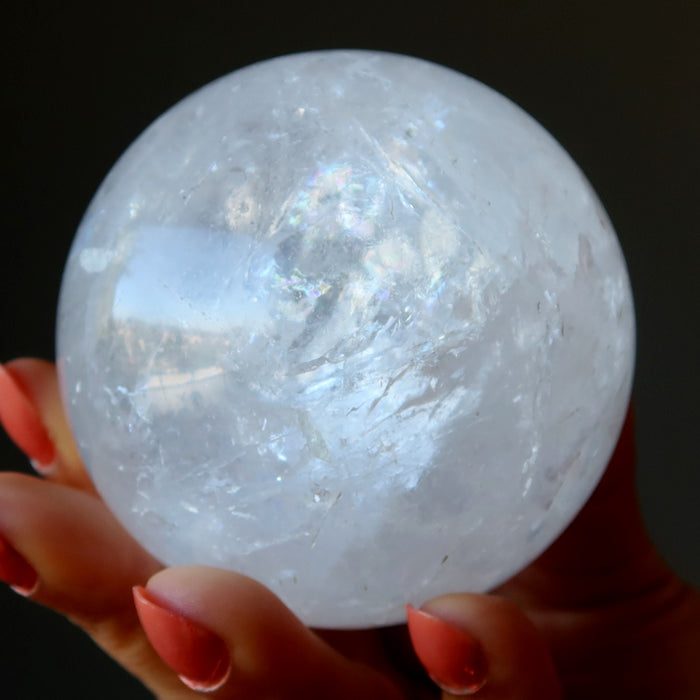 clear rainbow quartz sphere