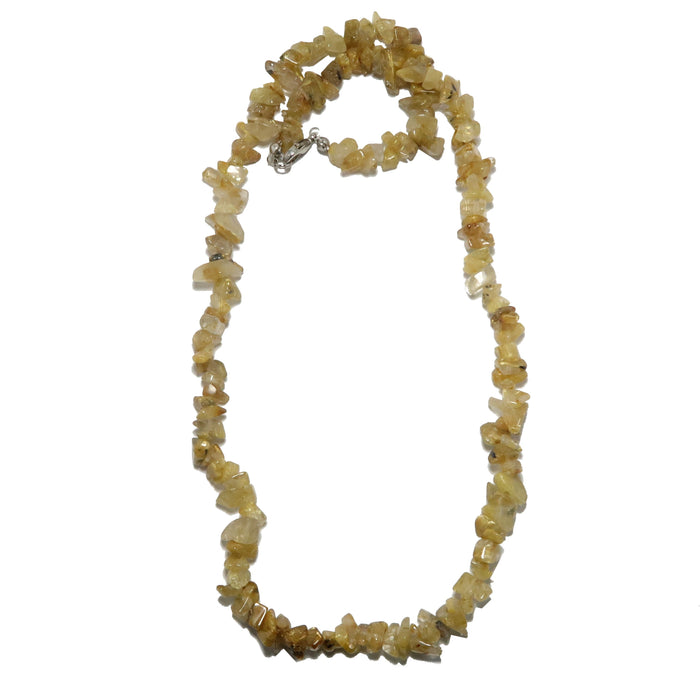 Rutilated Quartz Necklace Strand Golden Abundance Stone
