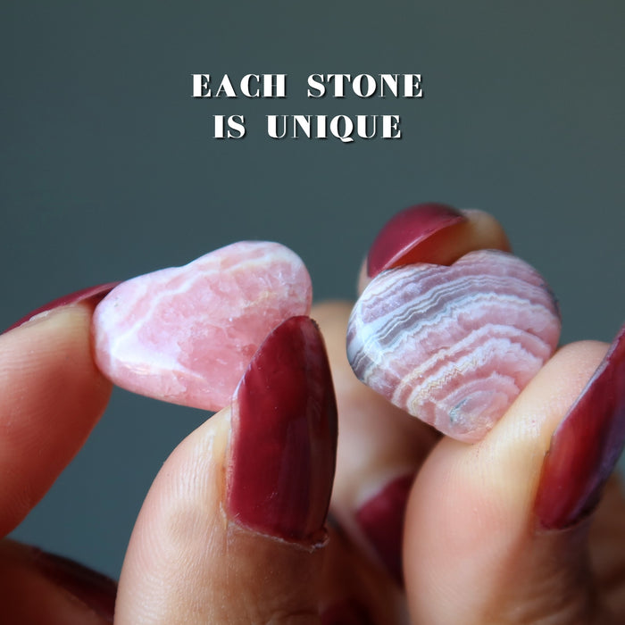 Rhodochrosite Cabochon Heart Sweetest Stone Pink Crystal