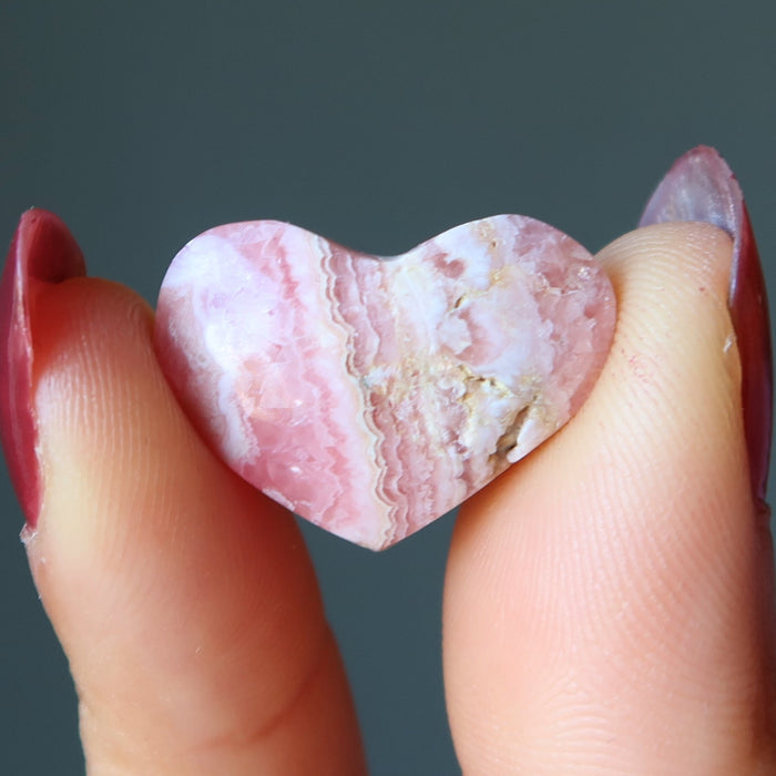 Rhodochrosite Heart Sacred Power Love Precious Pink Crystal
